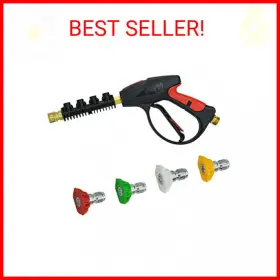 Twinkle Star 603983634301 Pressure Washer Gun M22 14mm Fitting 3000 Psi With 4-color Pressu