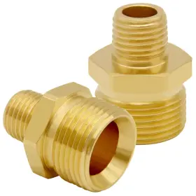 Uenede 0zm-ids-02595 2pcs Brass Pressure Washer Coupler M2214mm Male X 1/4 Inch Npt Threa