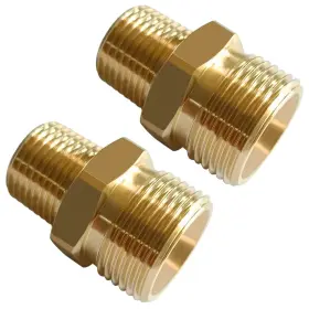 0zm-ids-02600 Uenede 2pcs Brass Pressure Washer Coupler M22-14mm Male X 3/8 Npt 4500psi