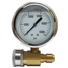 Ultimate Washer 855165008695 5000 Psi Pressure Gauge Kit With 3/8 Inch Fpt Quick Coupler Socket And Mpt Quic