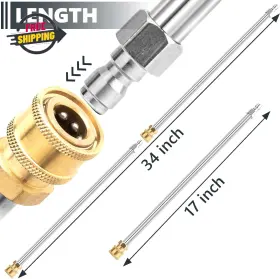 Un 744110967562 Pressure Washer Extension Wand 2 Pack Wands 17 Inch Stainless #2
