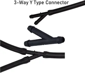 Upamcarker 744110027488 24pcs Windshield Washer Hose Connector Kit 3-way T-type Y-type 2-way I-t #3