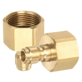 Uxcell 614462022717 2pcs Pressure Washer Adapter 1/4 Inch Male Quick Plug To M22 Brass