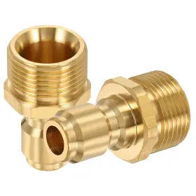 Uxcell 614462050215 2pcs Pressure Washer Adapter 3/8 Inch Male Quick Plug To M22 14mm Brass