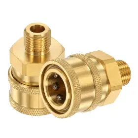 Uxcell 614462051946 2pcs Pressure Washer Adapter 3/8 Inch Female Quick Plug To G1/4 Male Brass