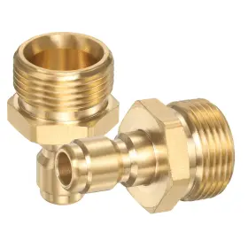 Uxcell 693974535588 2 Pcs 1/4 Inch Male Quick Plug To M22 15mm Female Pressure Washer Adapter Brass