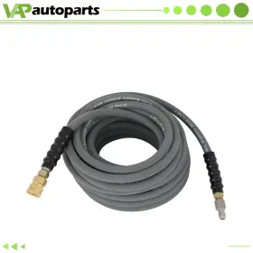 Vap1716400us Vap-autoparts 50ft 4800psi High Pressure Power Washer Hose -3/8 Inch Quick Connect Gray With Couplers