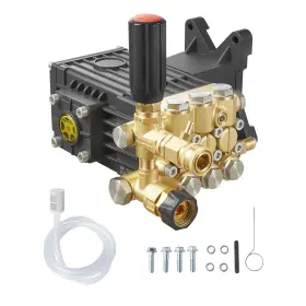Vevor 197988363026 Pressure Washer Pump 1 Inch Shaft Horizontal Triplex Plunger 3600 Psi 3.7 Gpm Re