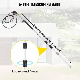Vevor 445025133143 Telescoping Pressure Washer Wand 4000 Psi 8-18 Ft Extendable Power Cleaning Tool #3