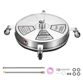 Vevor 840349947761 18 Inch Pressure Washer Surface Cleaner With Wheels Stainless Steel Concrete Cl