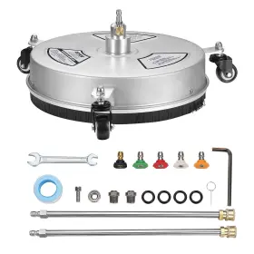 Vevor 840349947778 15 Inch Pressure Washer Surface Cleaner With Wheels Stainless Steel Concrete Cl