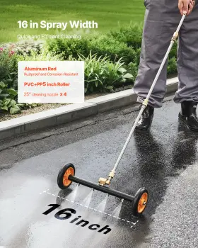 Gyqxjbmqjqzgw7hoz Vevor 16 Inch Pressure Washer Undercarriage Cleaner With 2 Wheels Extended Wands