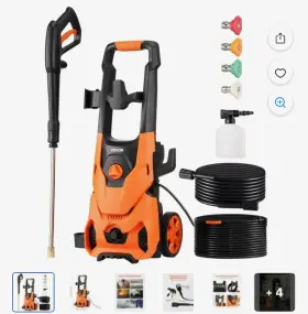 Hrx13p Vevor Electric Pressure Washer Max 4200 Psi 2.8 Gpm With Nozzles And Foam Cannon
