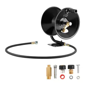 Nth-a20 Vevor Pressure Washer Hose Reel 50 Ft X 3/8 Inch Steel Wall Floor Mount 4000psi