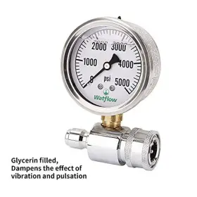 Watflow 727536028864 2-1/2 Inch Pressure Washer Gauge Kit 3/8 Quick Connect #2