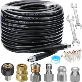 West Bay 711181600353 Sewer Jetter Kit 100 Ft For Pressure Washer 5800psi Drain Cleaner Hose