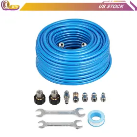 Wh18021843ee Wheeltech 5800 Psi Pressure Washer Sewer Jet Kit 100ft 1/4 Inch Upgraded Pu Hose Blue New