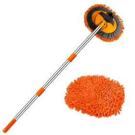 Willingheart 8425543683299 47.5 Inch Car Wash Brush Mop Cleaning Tool With Long Handle Orange