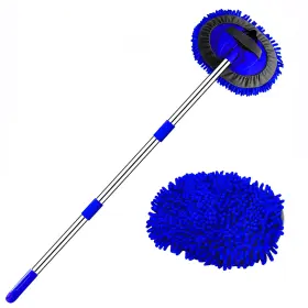 Willingheart 8425543683305 47.5 Inch Car Wash Brush Mop Cleaning Tool With Long Handle Kit Blue