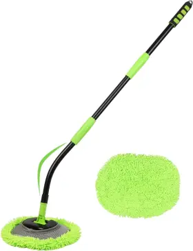 Gcwb01 Willingheart Curved Car Wash Brush Mop 47 Inch With Long Handle Sturdy Metal Pole Green Black
