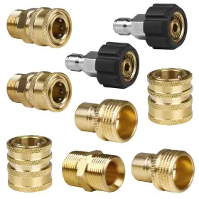 Wojet 707025261040 Pressure Washer Adapter Set Quick Disconnect Kit M22 Swivel To 3/8ftft