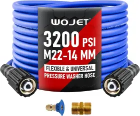 Pa7261-n1 Wojet Pressure Washer Hose 25ftx1/4 Inch Ultra Flexible Power With M22