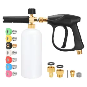 Workbless Awork001550250820 Pressure Washer Short Gun With Foam Cannon 3/8 Inch Thread X Quick Socket M22-1
