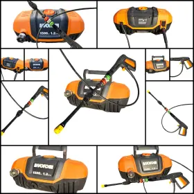 Wg601 Worx 1500 Psi 1.2 Gpm Electric Pressure Washer 13a With Multiple Nozzles