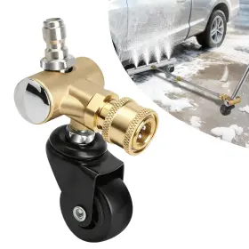 Wowpartspro 655887848353 360 Rotating 1/4 Inch Brass Undercarriage Cleaner Swivel Wheel For Pressure Washer