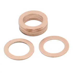 A18110500ux0776 X Autohaux M17 25mm 1mm Copper Crush Washers Flat Car Sealing Gaskets Plate Rings 10pcs