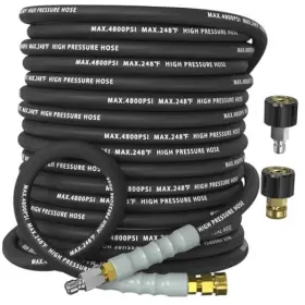 4800 Xican 700398416642 3/8 Inch Pressure Washer Hose Psi Kink Resistant Steel Braided 50ft Black