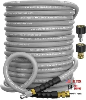 4800 Xican 700398416710 3/8 Inch Pressure Washer Hose Psi Kink Resistant Steel Braided 100ft Gray