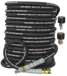 Xican 700398416758 Pressure Washer Hose 4000 Psi Kink Resistant Steel Braided Layer And 100ft Black