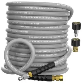 Xican 785804797966 Pressure Washer Hose 4000 Psi Kink Resistant Steel Braided Layer And 50ft Gray