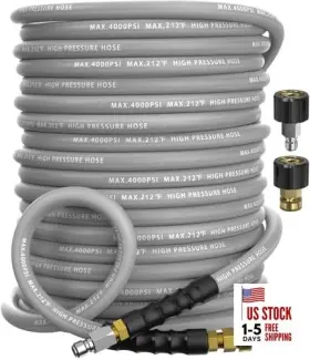 Xican 785804797973 Pressure Washer Hose 4000 Psi Kink Resistant Steel Braided Layer And 100ft Gray