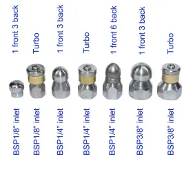 Xzt 600748682928 7pack 4000psi Sewer Jetter Nozzle Kitrotating Button Nosepressure Washer Drain J #2