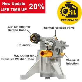 10p2923va Yamatic 7/8 Inch Shaft Vertical Pressure Washer Pump 3000 Psi 2.5 Gpm Replaceme #2