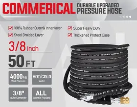 4025ab Yamatic 3/8 Inch Pressure Washer Hose 50ft Hot Water Power Max 212 #2
