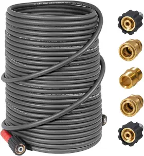 Yamatic 737417066090 Super Flexible Pressure Washer Hose 100ft For Power Replacement