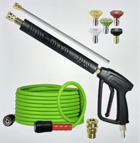 Ahp3ka Yamatic Pressure Washer Gun And 25 Ft Hose 5 Tips 3/8 Inch Quick Connect M22-14mm
