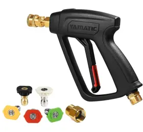Gun.4009km Yamatic Pressure Washer Short Gun With 5 Spray Nozzles M22-14mm And M22-15mm Fitting R