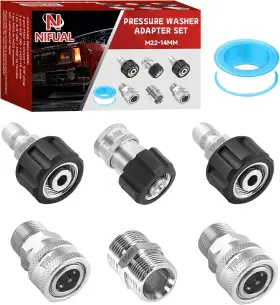 E3-6rvc-pfro Yetianical M22 14mm To 3/8 Inch Quick Disonnect Adapter Kit For Pressure Washer Hose S