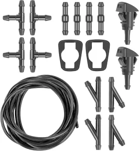 Ynrg601bl-5m Yonput Windshield Washer Hose Kit 5m 12 Connectors 2 Fan Nozzles Black
