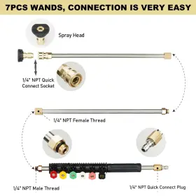 Youxmoto 761026790466 Pressure Washer Extension Wand Set 4000 Psi Upgrade Power Lance With #3