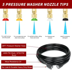 Youxmoto 761026790497 Pressure Washer Gun And Hose Kit With Extension Wand 26 Ft 8m Hos #2
