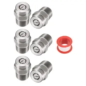 Zaplyte 656320764698 6pcs Threaded Nozzle Tips With 0.977mm Orifice 1/4 Inch Male Npt 40 Degree