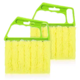 Double-g1 Zdslashes 2-pack Microfiber Blind Cleaner Tools - 7-finger Washable Green