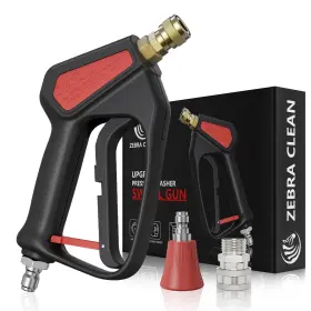 Fr-009 Zebra Clean Short Pressure Washer Gun With Swivel - High Water Handle 3/8 Inch