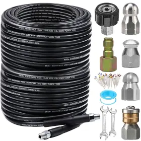 Zofine 715330636897 200ft Sewer Jetter Kit For Pressure Washer 5800psi Drain Cleaner Hose 1/4 Inc