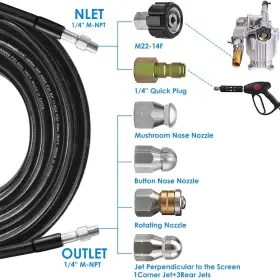 Zofine 903265710772 Sewer Jetter Kit For Pressure Washer 100ft Newest 5800psi Drain Cleaner Hose #2